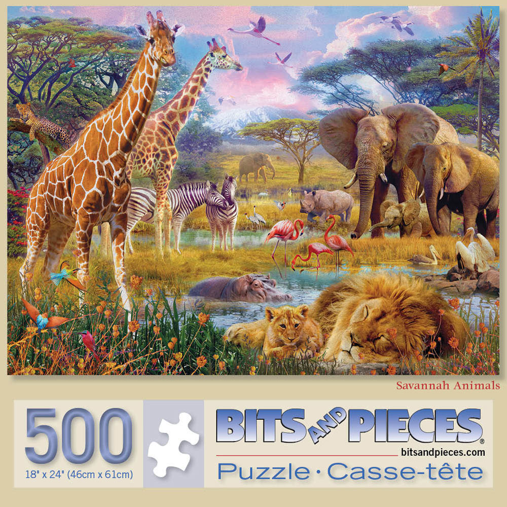 Savannah Animals 500 Piece Jigsaw Puzzle