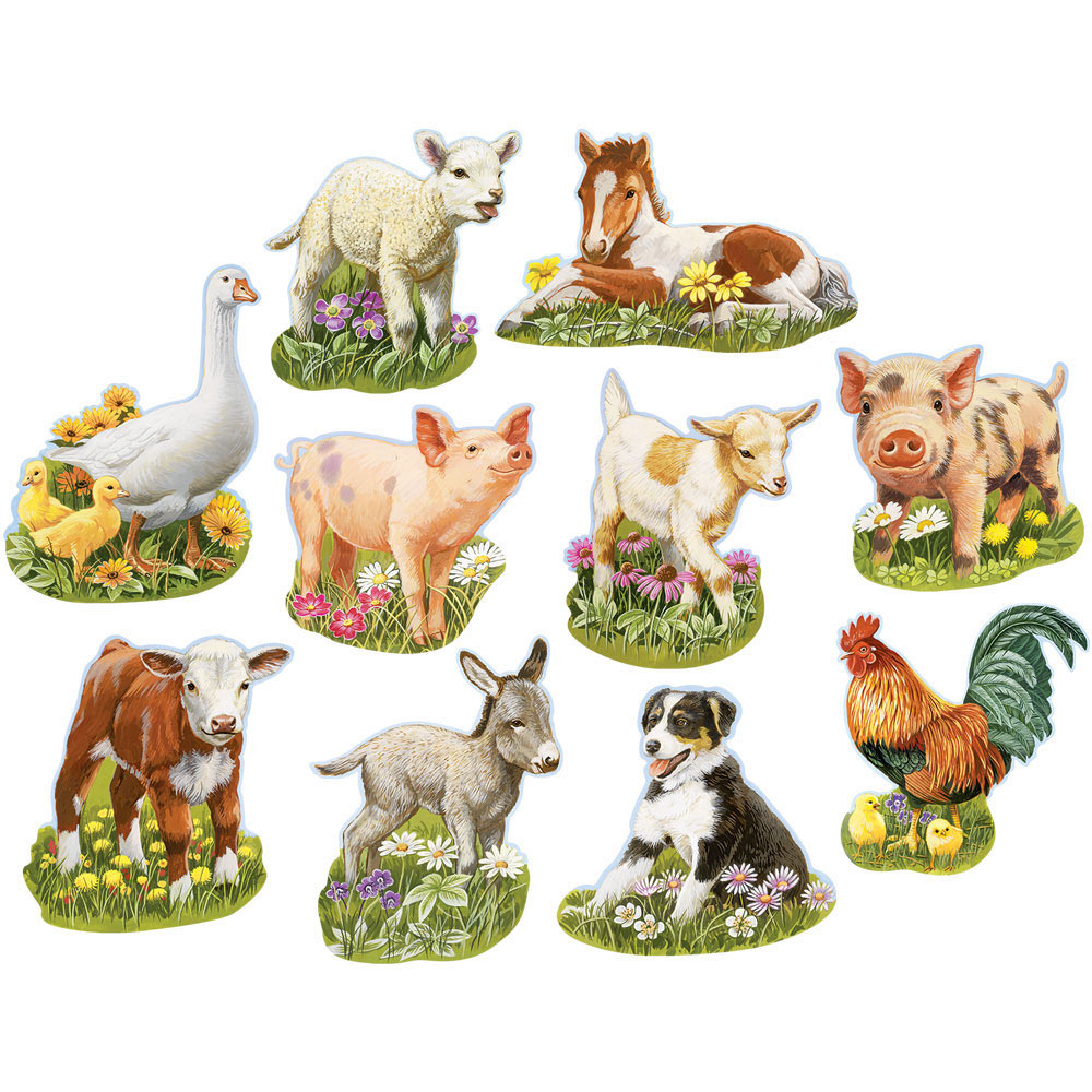 Mini Young Farm Animals 300 Large Piece Shaped Jigsaw Puzzle