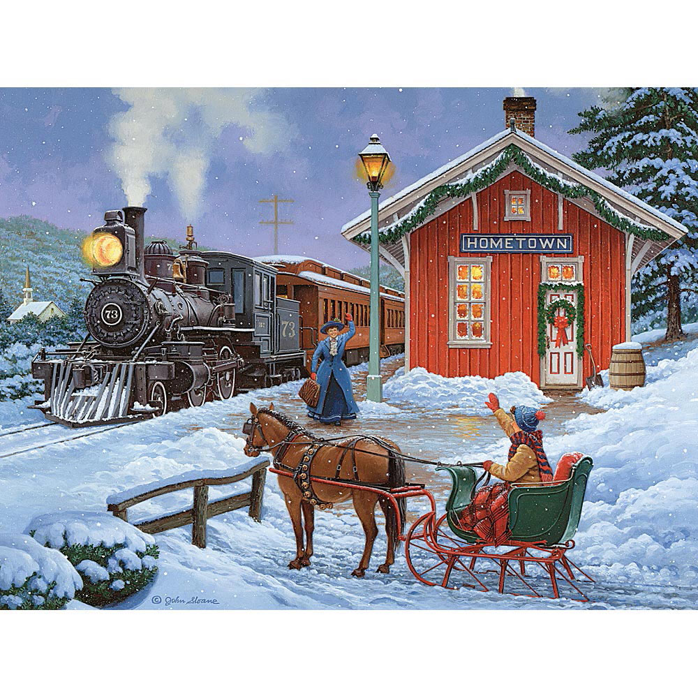 Home for the Holidays 300 Large Piece Glow-in-the-Dark Jigsaw Puzzle