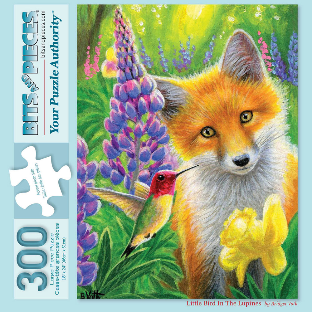 Little Bird In The Lupines 300 Large Piece Jigsaw Puzzle
