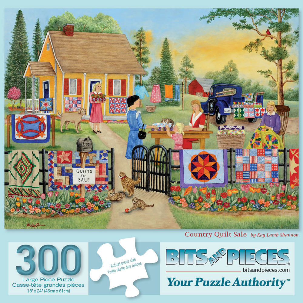 Country Quilt Sale 300 Large Piece Jigsaw Puzzle
