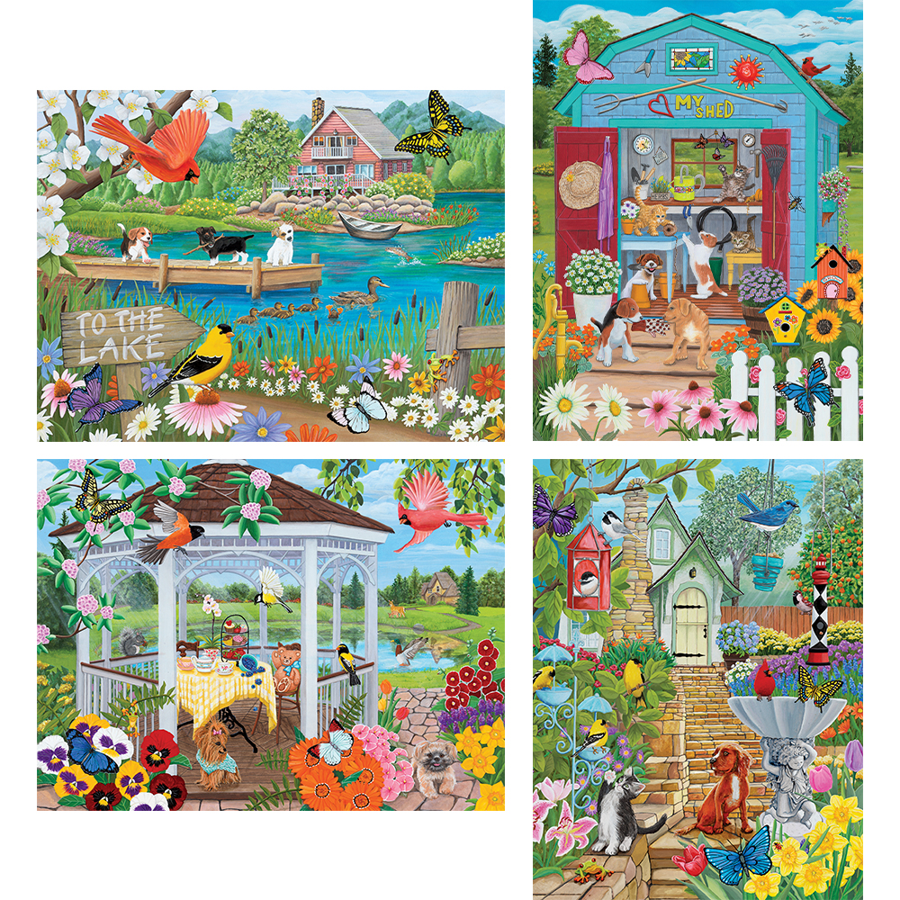 Set of 4: Kathy Bambeck 1000 Piece Jigsaw Puzzles