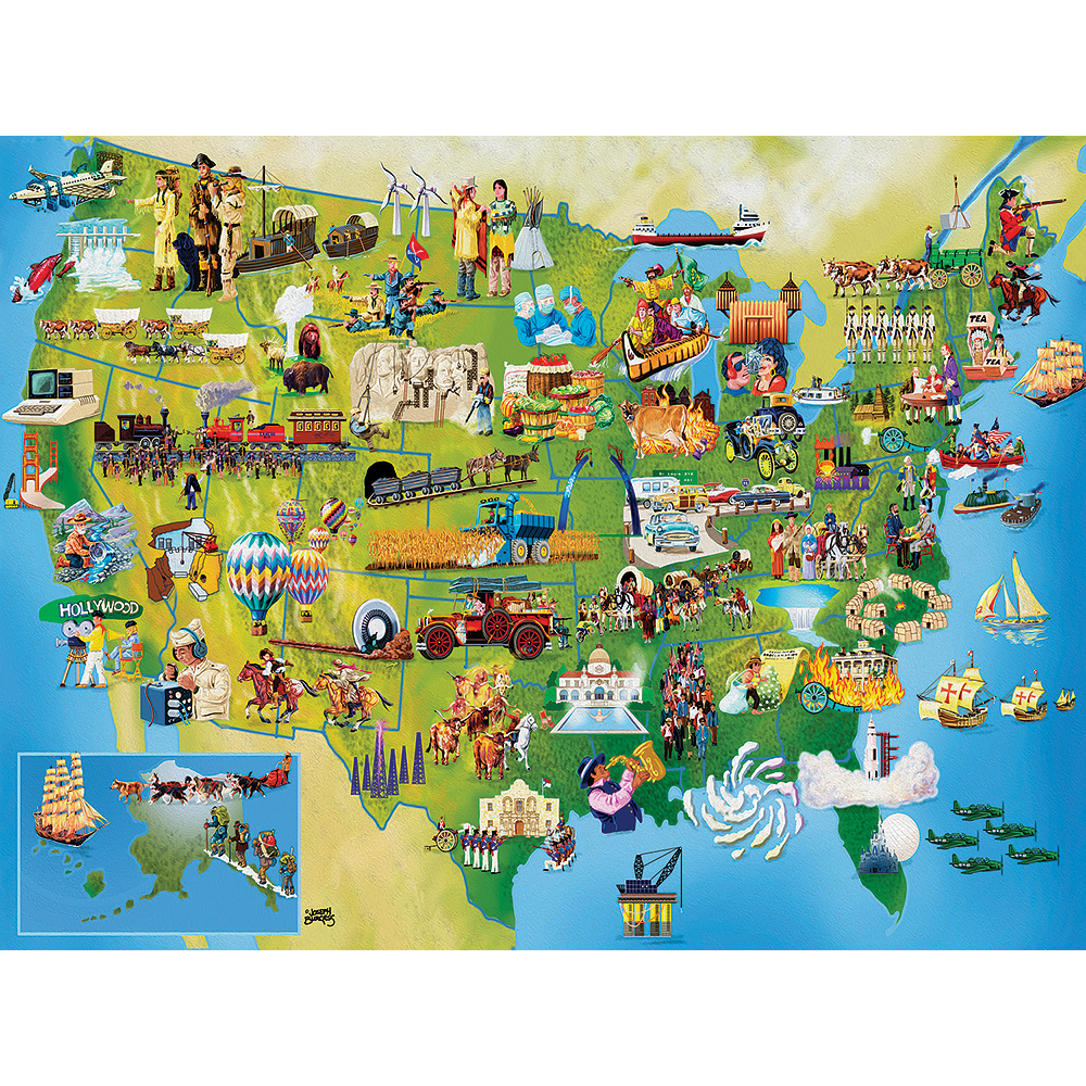 U.S. History Map 300 Large Piece Jigsaw Puzzle