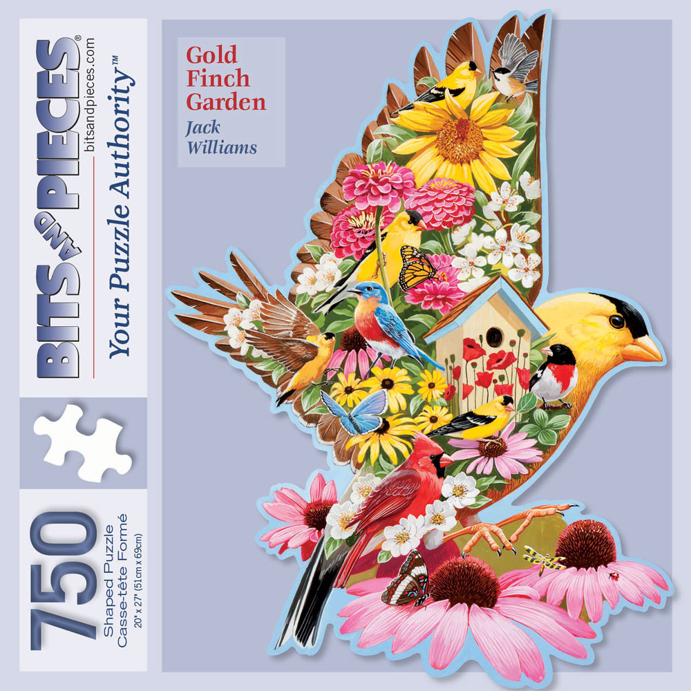 Gold Finch Garden 750 Piece Shaped Jigsaw Puzzle