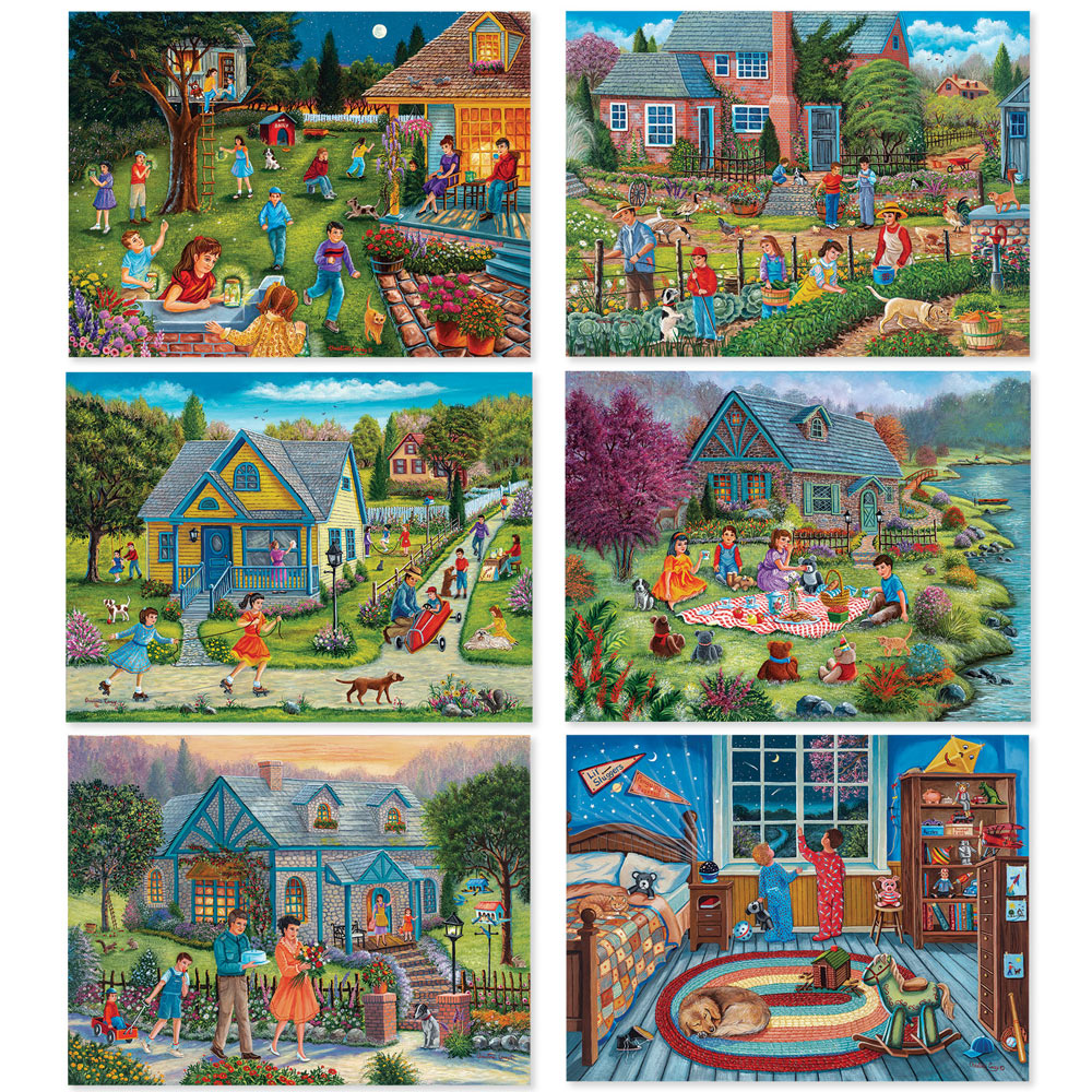 Summer Outing Bits and Pieces 1000 Piece Jigsaw Puzzle for Adults 1000 pc Lake Cabin Jigsaw by Artist Mary Thompson 