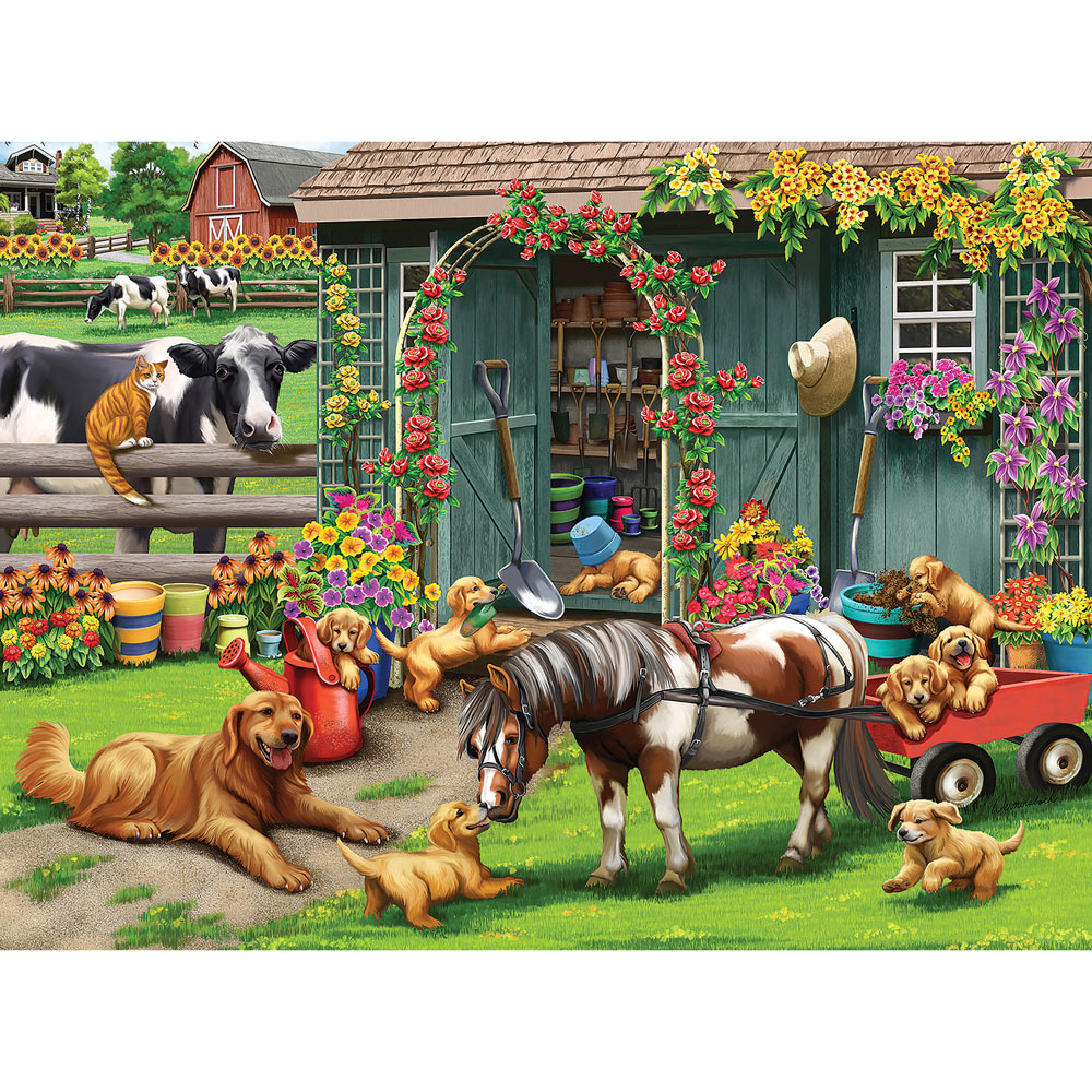 Playtime At The Garden Shed 1000 Piece Jigsaw Puzzle
