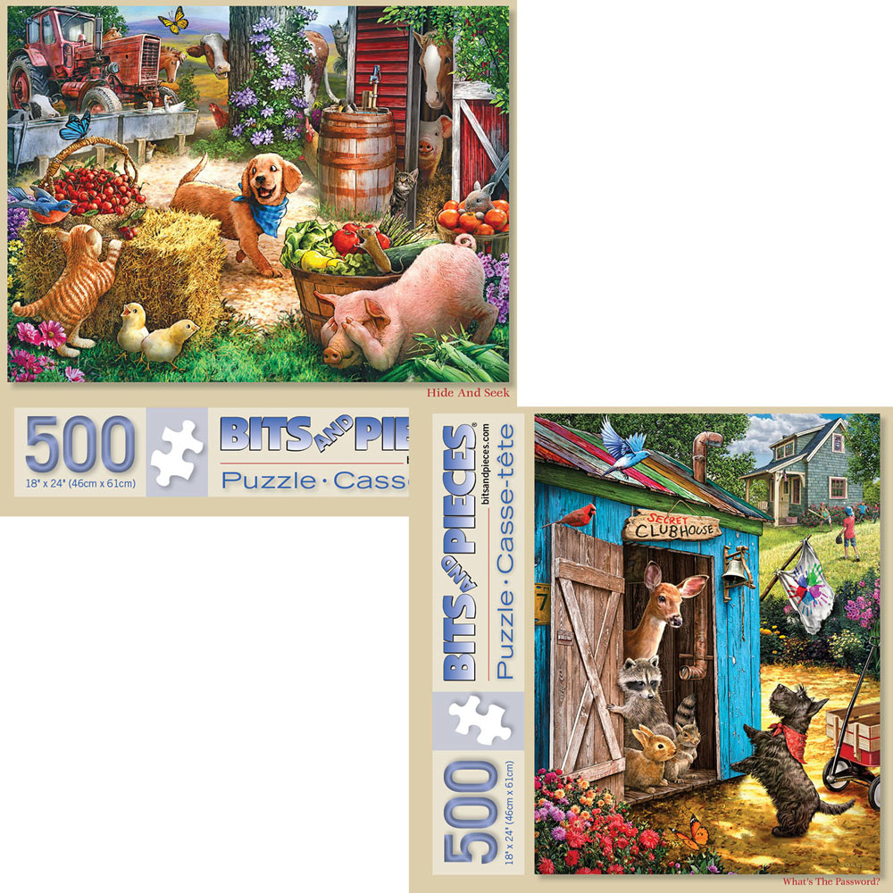 Set of 2: Pre-Boxed: Larry Jones 500 Piece Jigsaw Puzzles
