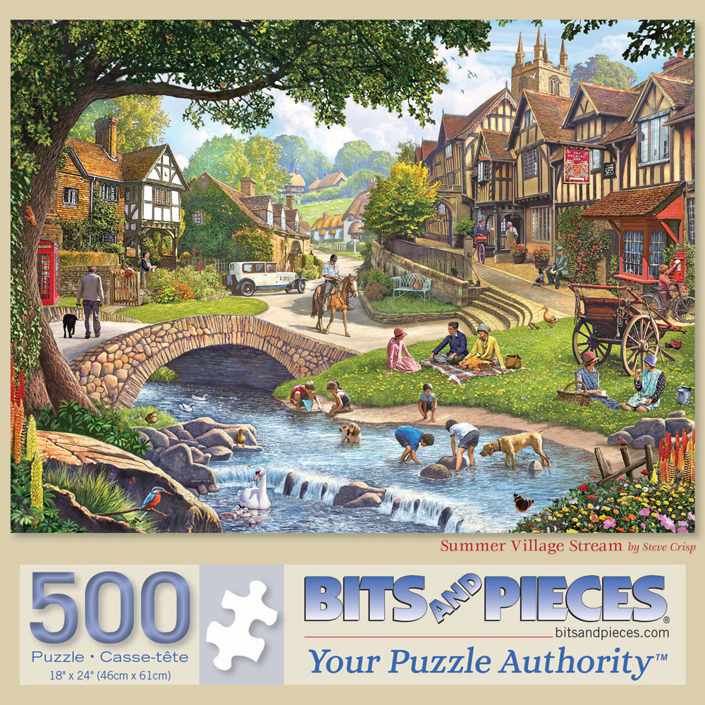 Summer Village Stream 500 Piece Jigsaw Puzzle