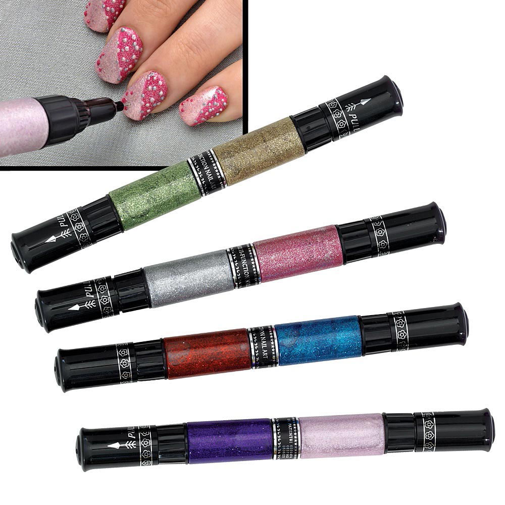 Buy Glitter nail art pen set | 8 colours | designs included