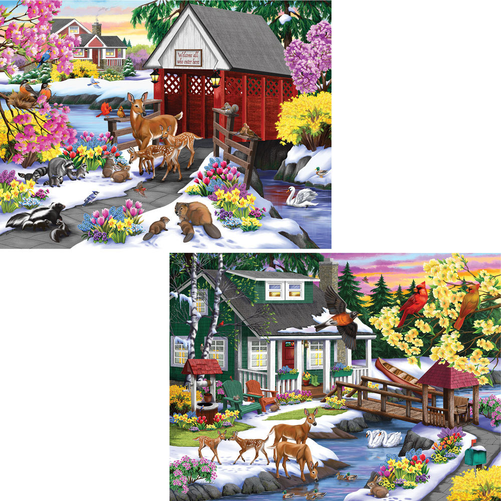 Preboxed Set of 2:  Nancy Wernersbach 300 Large Piece Jigsaw Puzzles