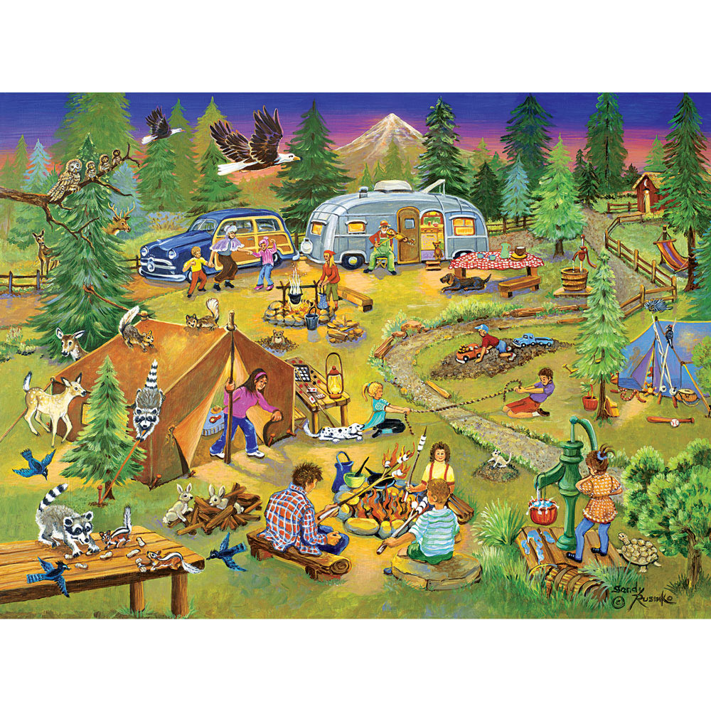 Camping with Grandma and Gramps 1000 Piece Jigsaw Puzzle