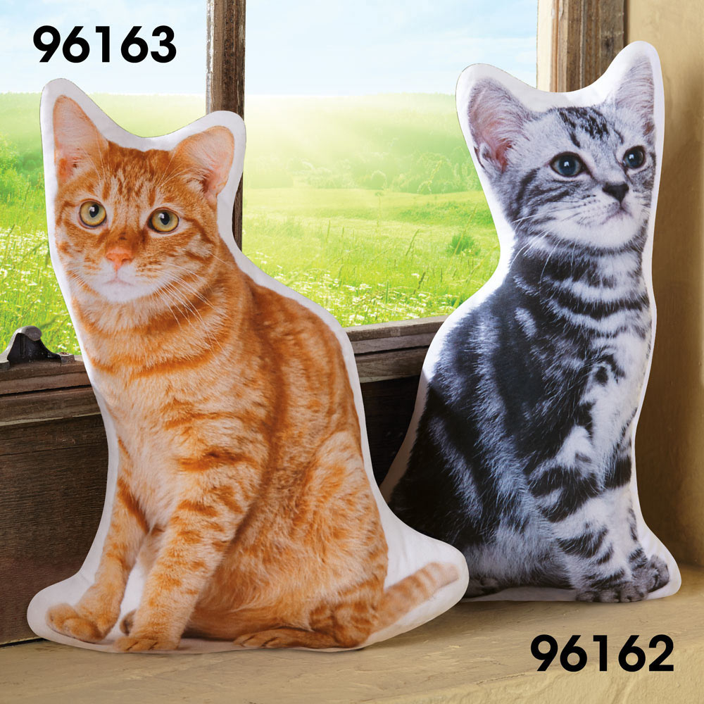 Cat Shaped Pillow- Yellow Tabby