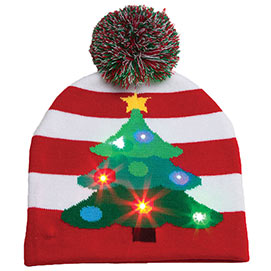 Christmas Tree LED Light-Up Hat