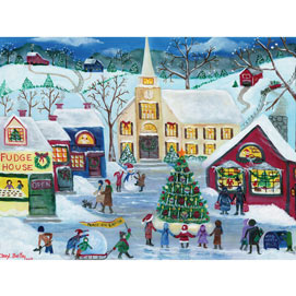 Christmas Holiday Shopping Village 300 Large Piece Jigsaw Puzzle