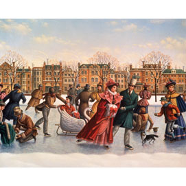 Victorian Skaters 1000 Large Piece Jigsaw Puzzle