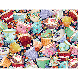 Teacups Collage 300 Large Piece Jigsaw Puzzle