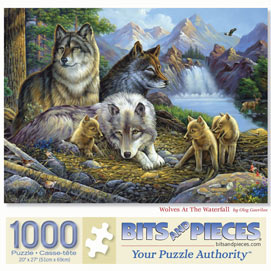 Wolves At The Waterfall 1000 Piece Jigsaw Puzzle