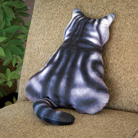 Gray Tabby Cat Back Pillow