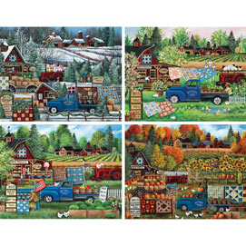 Set of 4: Debbi Wetzel 300 Large Piece Jigsaw Puzzles