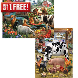 Set of 2: Farm 500 Piece Jigsaw Puzzles