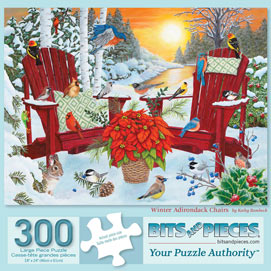 Winter Adirondack Chairs 300 Large Piece Jigsaw Puzzle