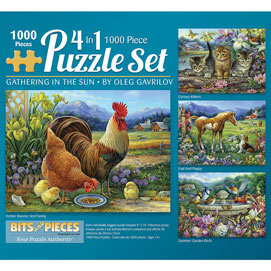 Gathering In The Sun 4-in-1 Multi-Pack 1000 Piece Puzzle Set