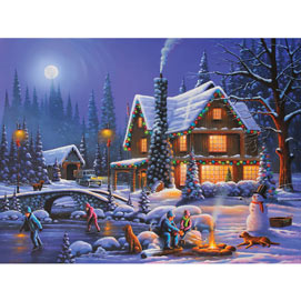Holiday Spirit 300 Large Piece Glow-In-The-Dark Jigsaw Puzzle
