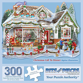 Christmas Call To Dinner 300 Large Piece Shaped Jigsaw Puzzle