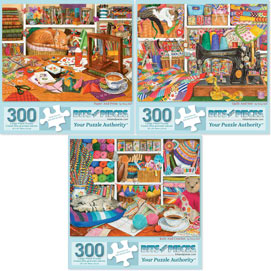 Set of 3: Tracy Hall 300 Large Piece Jigsaw Puzzles