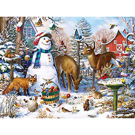 Winter Garden Snowman 300 Large Piece Jigsaw Puzzle