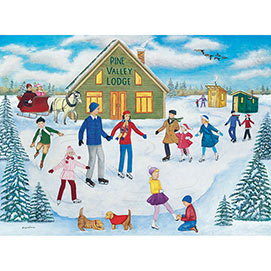 Pine Valley Lodge Skating 300 Large Piece Jigsaw Puzzle