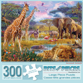 Savannah Animals 300 Large Piece Jigsaw Puzzle
