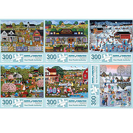 Set of 6: Sheila Lee 300 Large Piece Jigsaw Puzzles