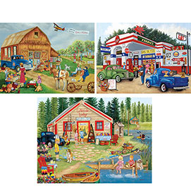 Set of 3: Kay Lamb Shannon 300 Large Piece Jigsaw Puzzles