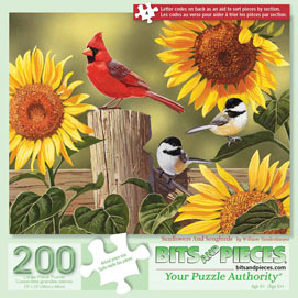 Sunflower And Songbirds 200 Large Piece Jigsaw Puzzle