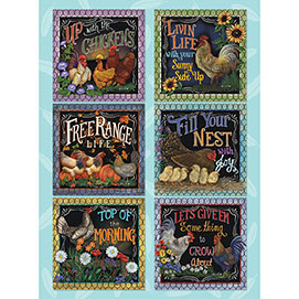 Roosters on the Farm Quilt 500 Piece Jigsaw Puzzle