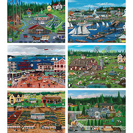 Set of 6: Cindy Mangutz 300 Large Piece Puzzles
