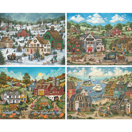 Seasons In The Country 4-in-1 MultiPack 500 Piece Puzzle Set