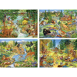 Set of 4: Sandy Rusinko 300 Large Piece Jigsaw Puzzles