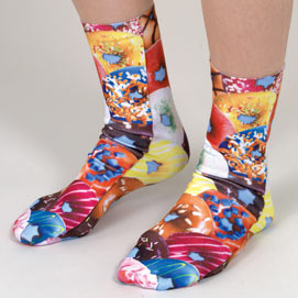 Set of 4: Sweet Treats Colourful Printed Crew Socks Collection