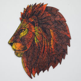 Wooden Lion 133 Piece Shaped Jigsaw Puzzle