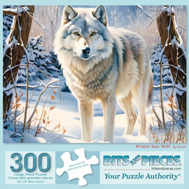 Winter Stay Wolf 300 Large Piece Jigsaw Puzzle