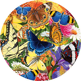 Butterfly Morning 300 Large Piece Round Jigsaw Puzzle
