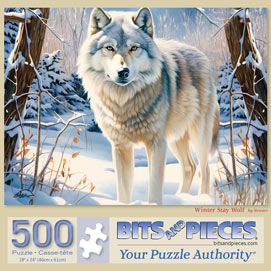Winter Stay Wolf 500 Piece Jigsaw Puzzle