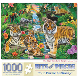 The Tiger Family In Jungle 1000 Piece Jigsaw Puzzle