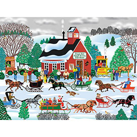 Jingle Bell Sleigh Society 300 Large Piece Jigsaw Puzzle