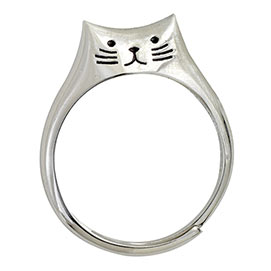 Sweet Sterling Cat Ring -  Large