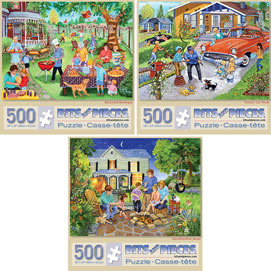 Preboxed Set of 3:  Sandy Rusinko 500 Piece Jigsaw Puzzles