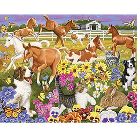 Pony Pals on the Farm 100 Large Piece Jigsaw Puzzle