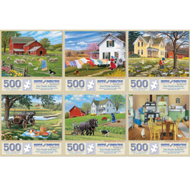 Set of 6: John Sloane 500 Piece Jigsaw Puzzles